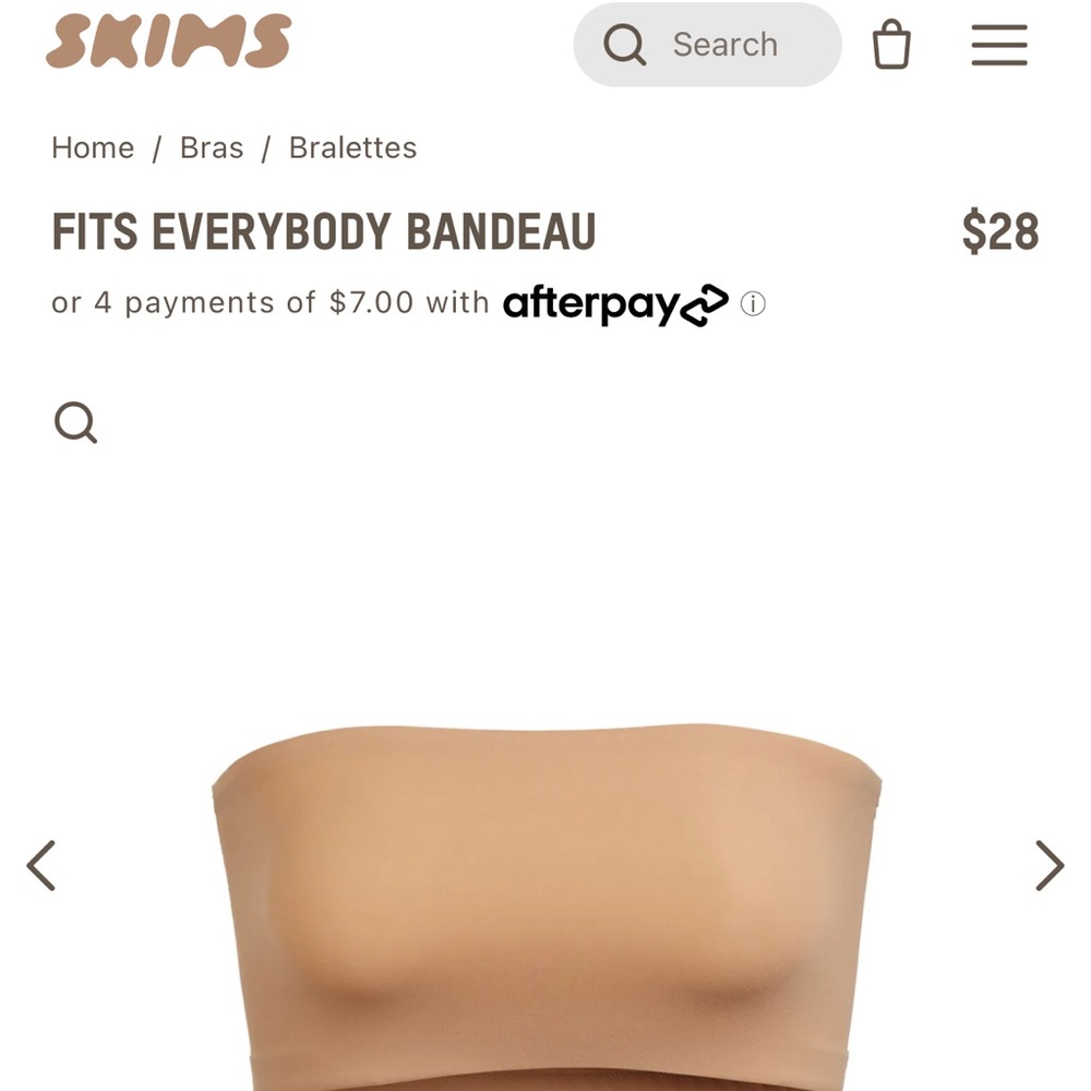 SKIMS FITS EVERYBODY BANDEAU in Ochre Size Small